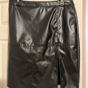 Cider Black Faux Leather Mini Skirt